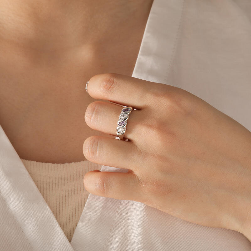 Jeulia Spiral Marquise Rad Damring med Födelsesten