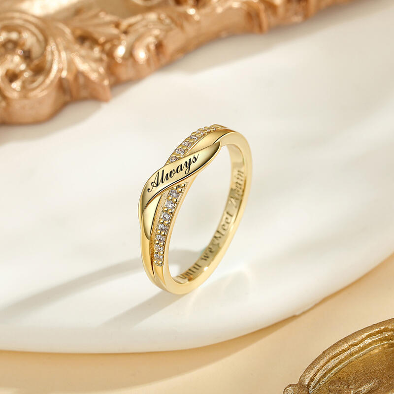 Jeulia Argolla de Boda Elegante para Mujer con Grabado de Nudo