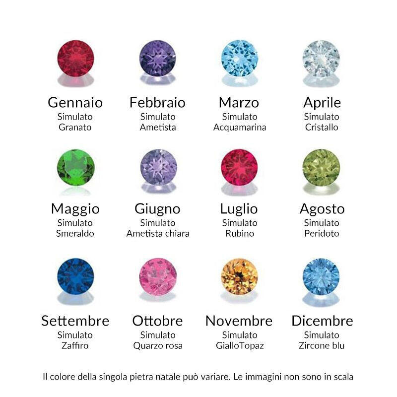 Jeulia Anello con Nome Personalizzato con Pietra di Nascita a Forma di Due Cuori con Disegno a Nodo