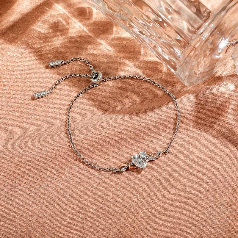 Jeulia Amore Bracelet Cœur Personnalisé à Vigne Épineuse avec Pierre de Naissance