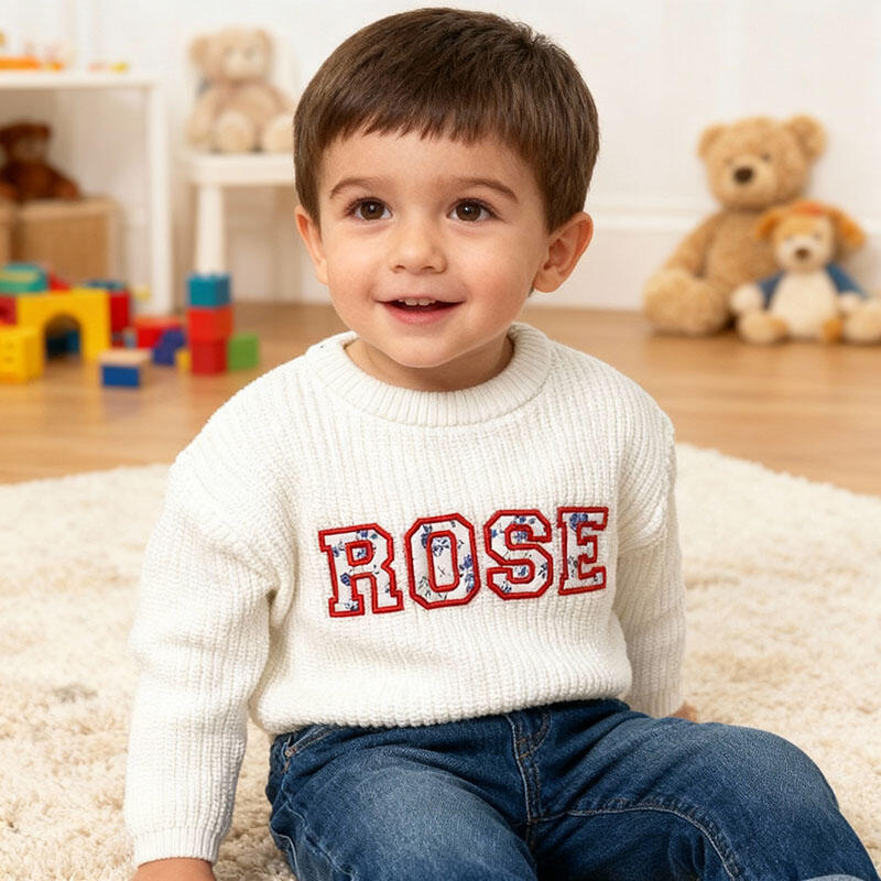 Personalisierter bestickter Namenspullover Schlichtes Geschenk für Kinder