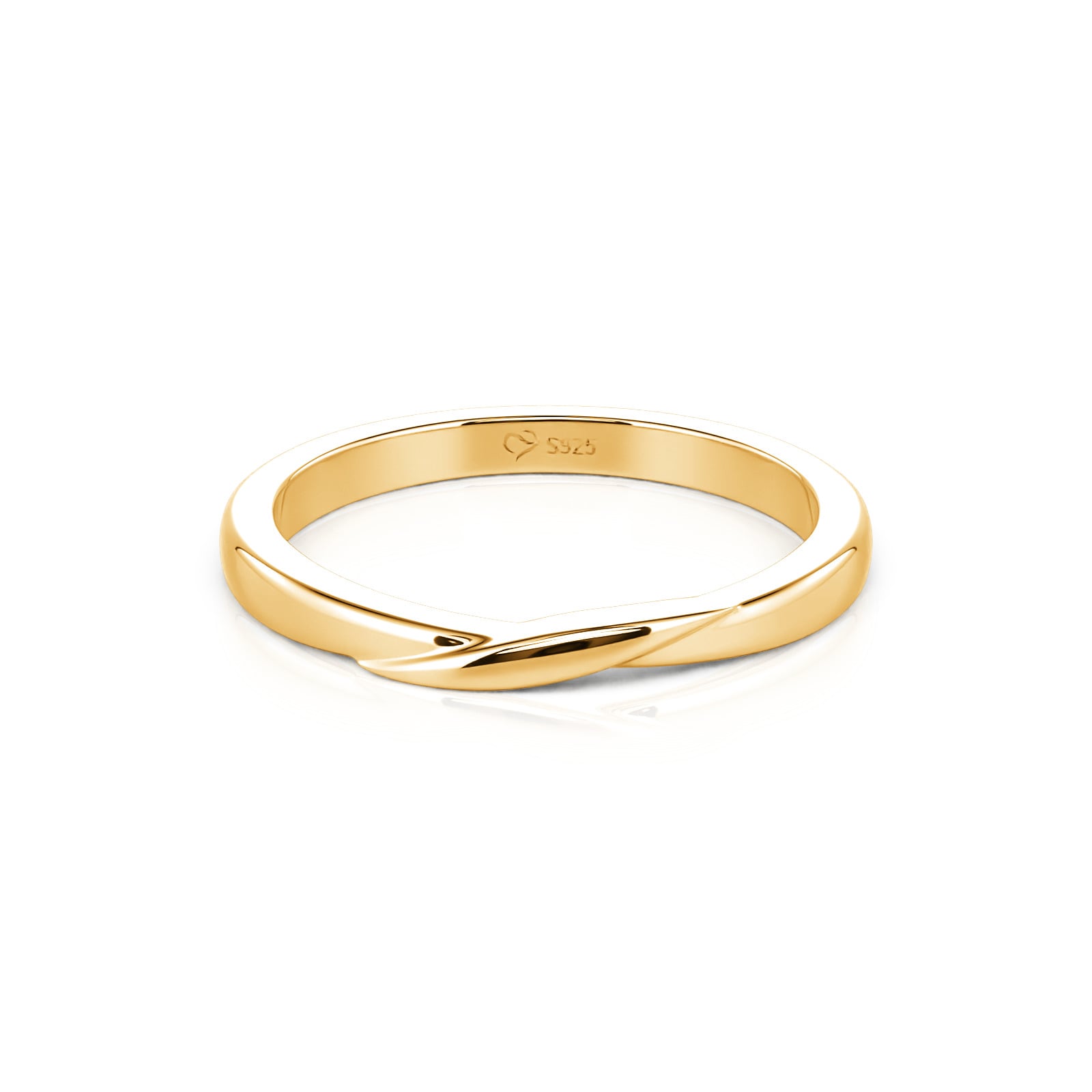 Et maison Gold Crossover Plain Wedding Band for Men