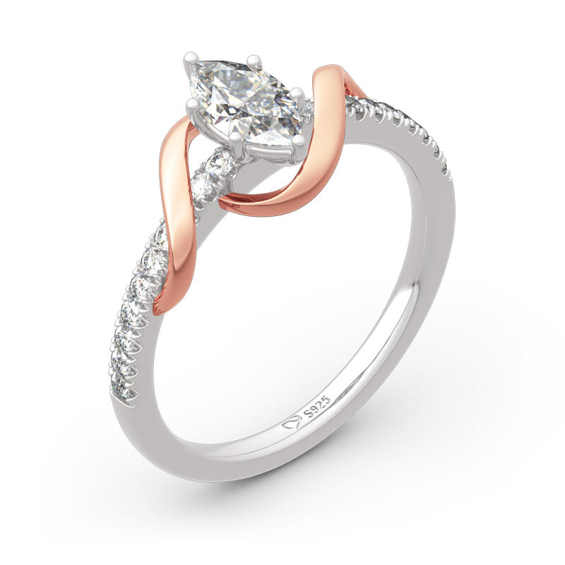 Jeulia "An Encounter with Myself" Marquise Cut Sterling Silver Ring