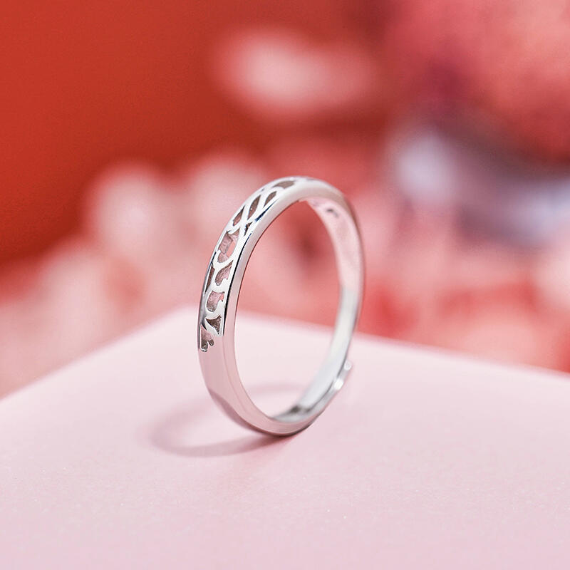 Jeulia "Endless Love" Vinranka med Blommönster Justerbart Band i Sterling Silver för Dam