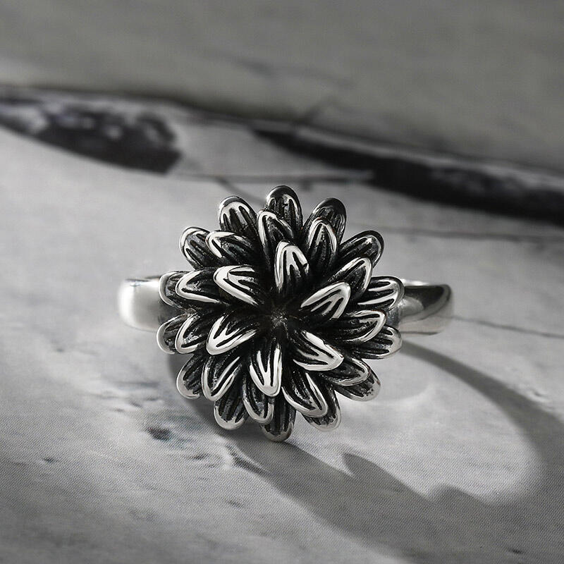Jeulia "Gothic Flower" Srebrny pierścionek Sterling