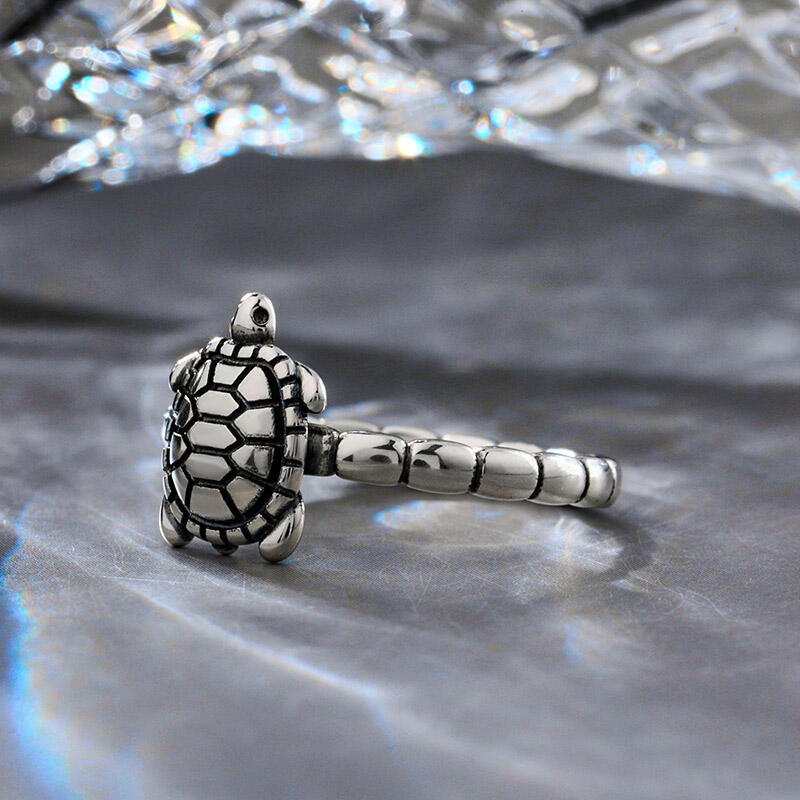 Jeulia "Whimsical Turtle" Sterling Silver Ring