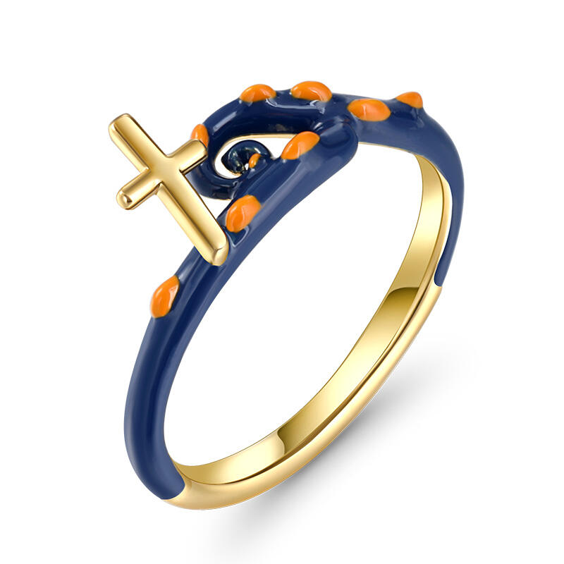 Jeulia "Get Released" Enamel Sterling Silver Ring