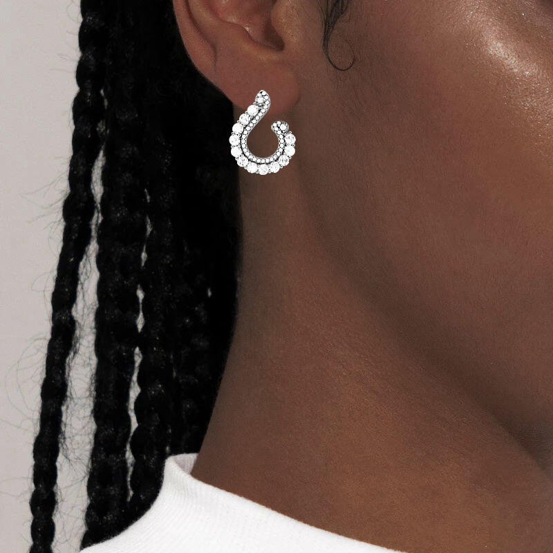 "Hooked On You" Round Cut Hoop Earrings