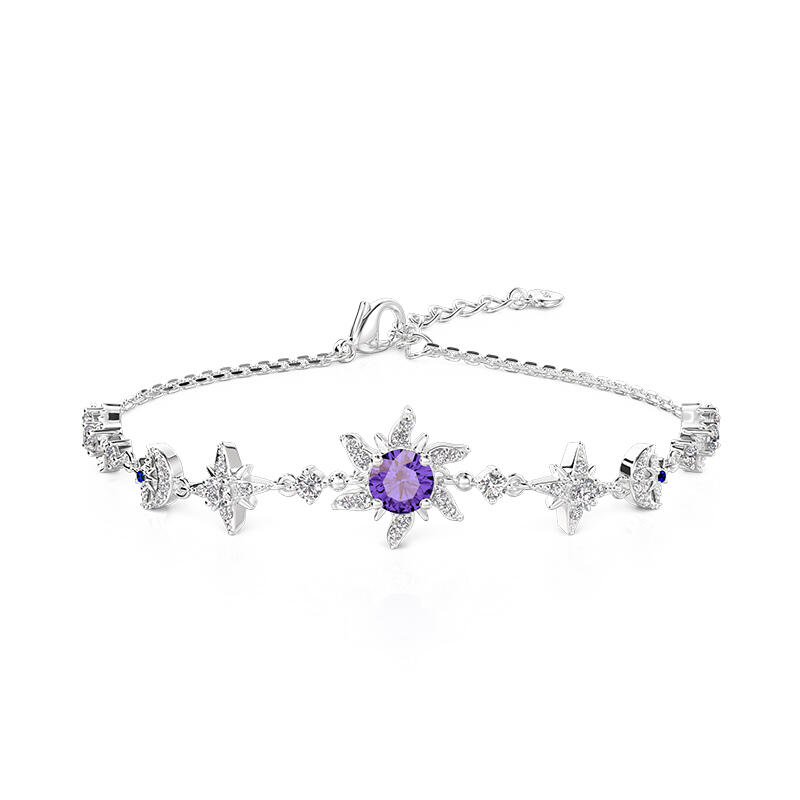 Jeulia Bracelet "Infinite Glow" Soleil  Lune et Étoiles en Argent Sterling