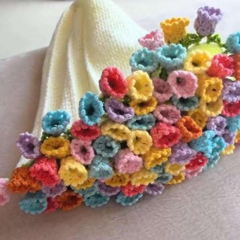 ローズブーケ ブランケット バラ花束 毛布 かぎ針編み