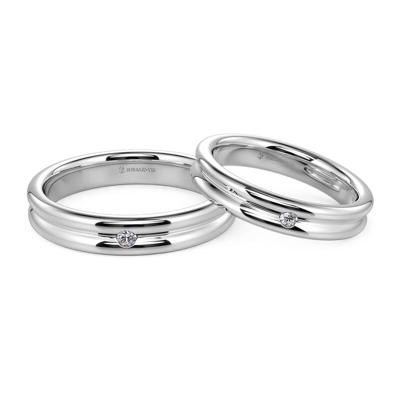 "Silhouettes of Us" Men's Wedding Band