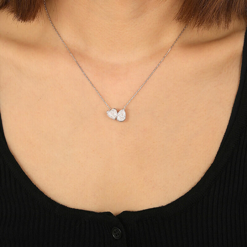 "Two of a Kind" Heart Cut Toi Et Moi Necklace