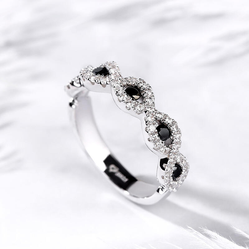 Jeulia Twist Sterling Silver Women's Band