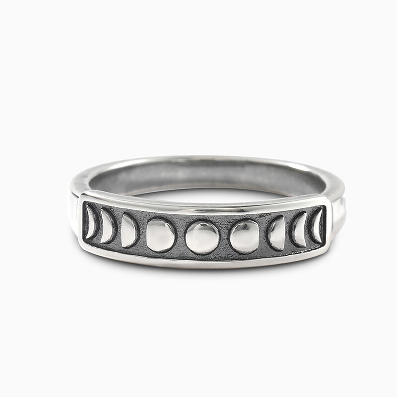 Jeulia "Moon Phase" Sterling Silver Dainty Ring