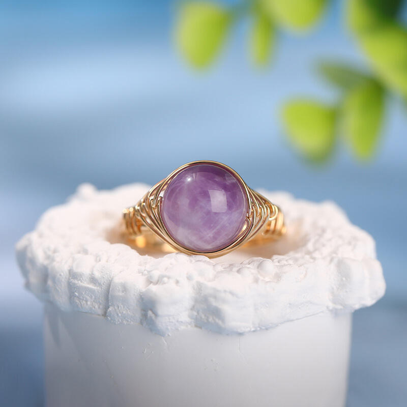 Jeulia "Release of Addiction" Natural Amethyst Adjustable Ring