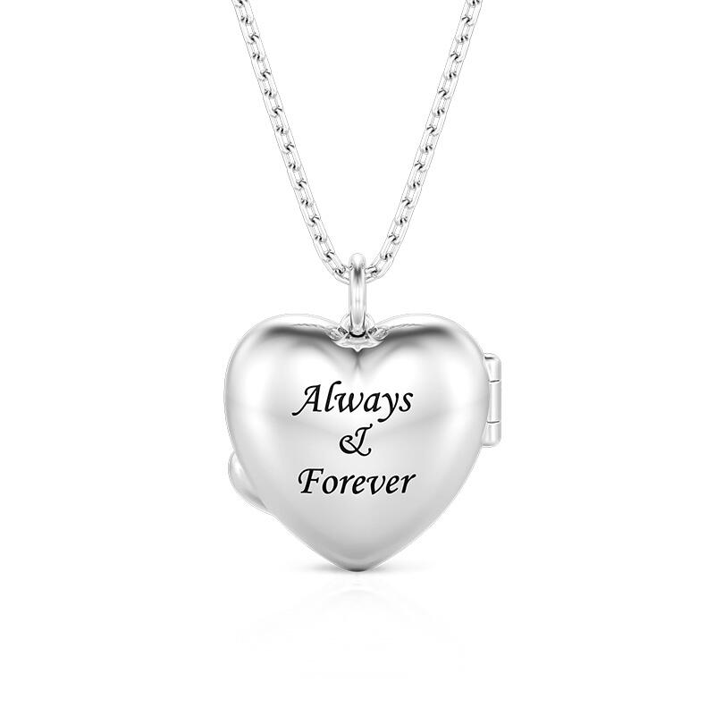 Jeulia Collar Grabado Corazón de Foto Personalizado con Abrazo