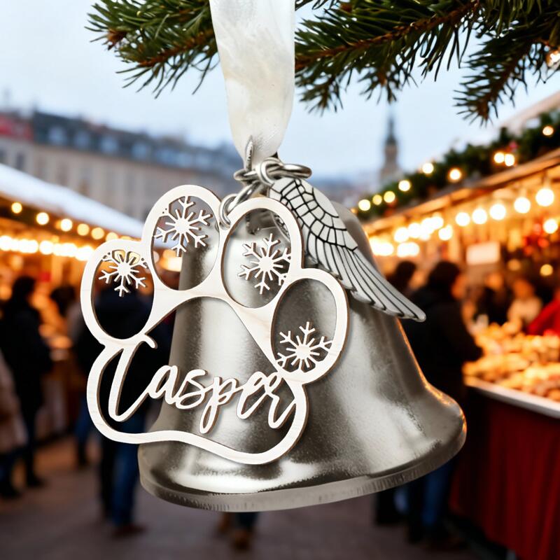 Personalisierte Weihnachtsglocke mit Namen und Schneeflockenmotiv Ein wertvolles Geschenk für Tierliebhaber