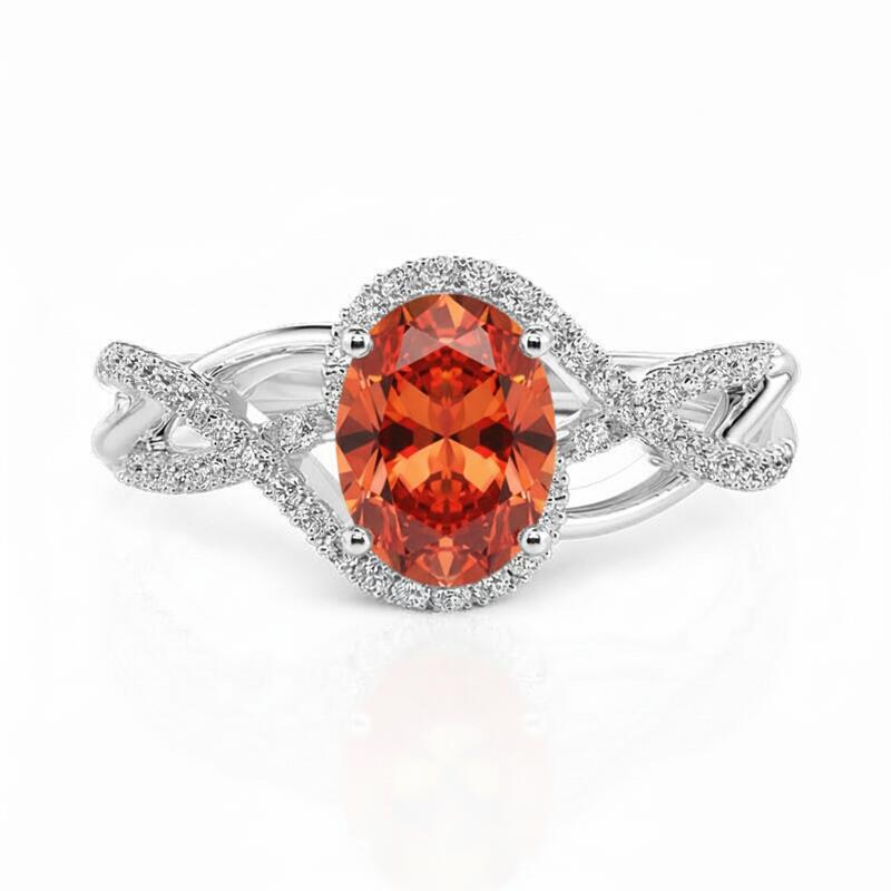 Jeulia Double Twist Custom Oval Birthstone Ring