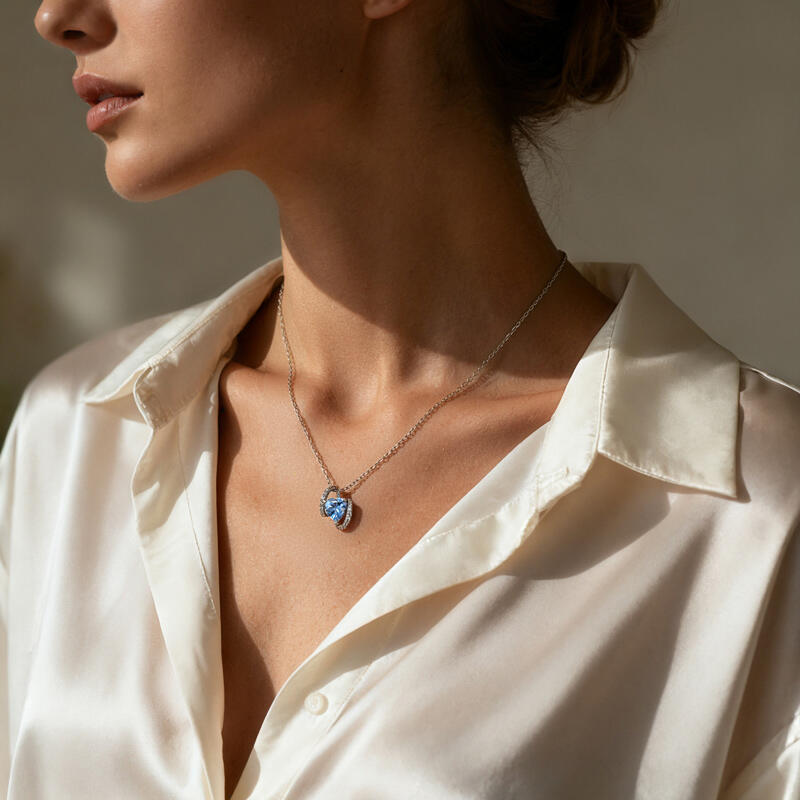 Jeulia Custom Classic Infinity Heart Birthstone Necklace