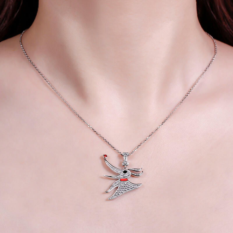 Jeulia "Ghost Dog" Sterling Silver Necklace