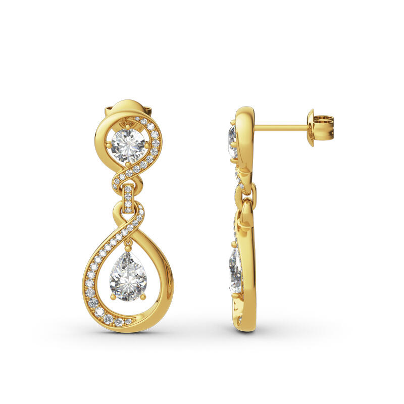 Jeulia Twist Design Sterling Silver Earrings