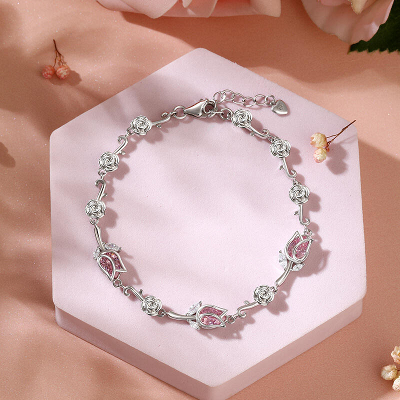 Jeulia Blossom Tulip Pear Cut Bracelet