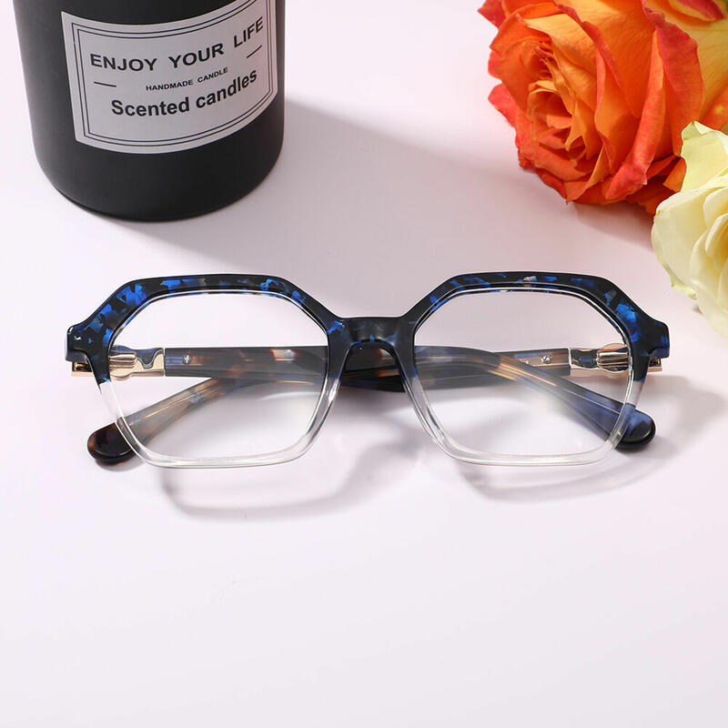 Tonee Geometric Clear Glasses