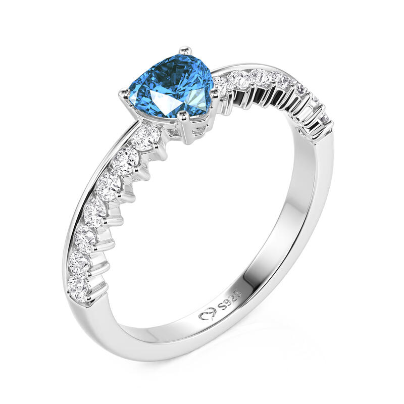 Jeulia Minimalist Double Row Heart Promise Ring