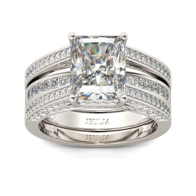 جوليا طقم خواتم بقطع مشع من الفضة الإسترليني ببسيط