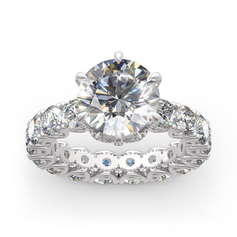 Jeulia Round Cut Eternity Sterling Silver Ring