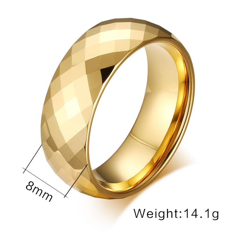 Jeulia Yellow Gold Tone Tungsten Steel Men's Band