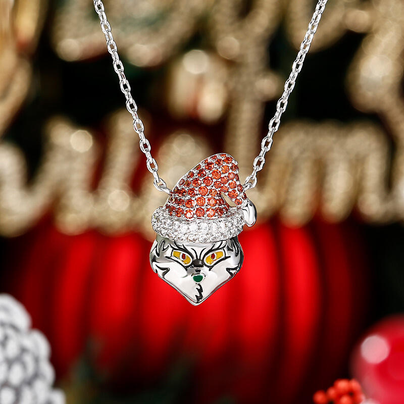 Jeulia Collar de plata esterlina inspirado en el monstruo navideño