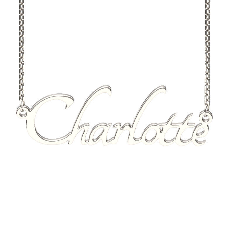 Jeulia Silver Tangerine Style Name Necklace