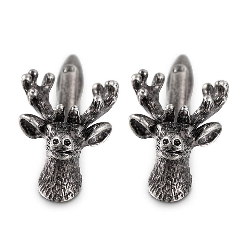 Jeulia Funny Deer Head Design Copper Men's Cufflinks