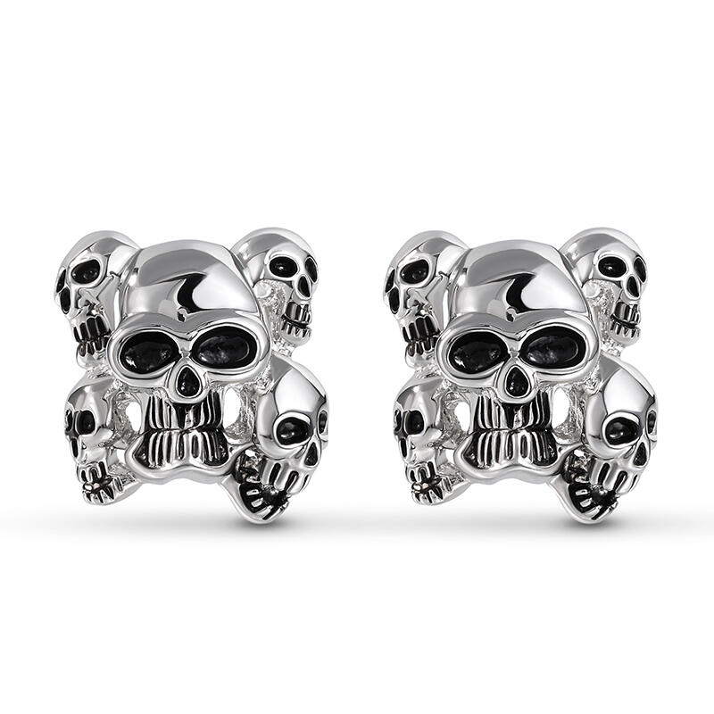 Jeulia Vintage Five Skulls Copper Men's Cufflinks