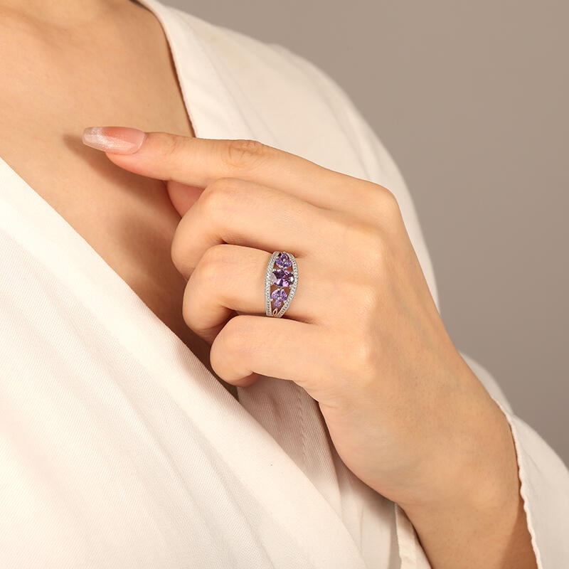 "Inner Soul" Oval Cut Cluster Side Stone Engagement Ring