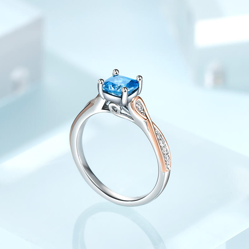 Jeulia Infinity Cushion Cut Sterling Silver Engagement Ring