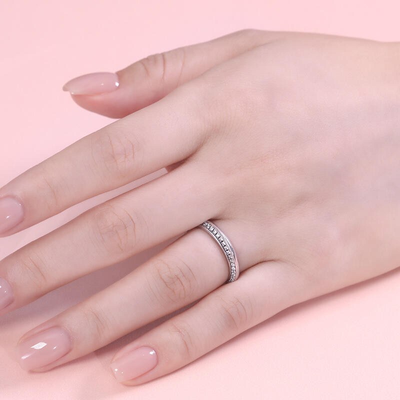 Jeulia Banda Simple De Plata Esterlina De Corte Redondo Para Mujer