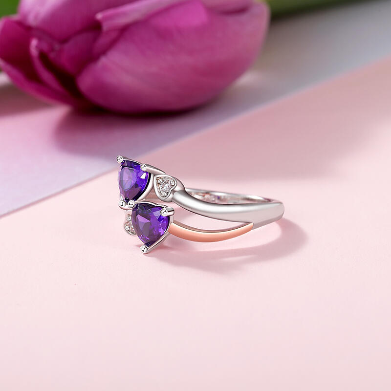 Jeulia Two Color Custom Birthstone Engagement Ring