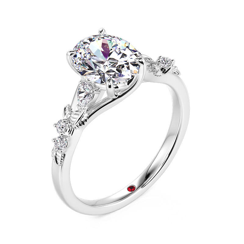 Jeulia Anillo de Compromiso con Piedra Natal Personalizado "Jardín Secreto" Hojas y Enredadera