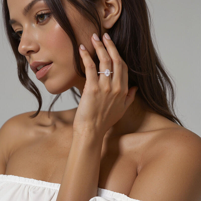 "All for You" 1ct Oval Cut Halo Engagement Ring