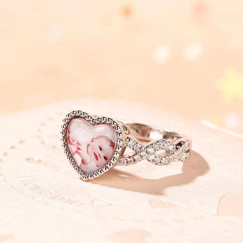 جوليا خاتم صور صمم بنفسك من الفضة الإسترليني "حب لا نهاية له"