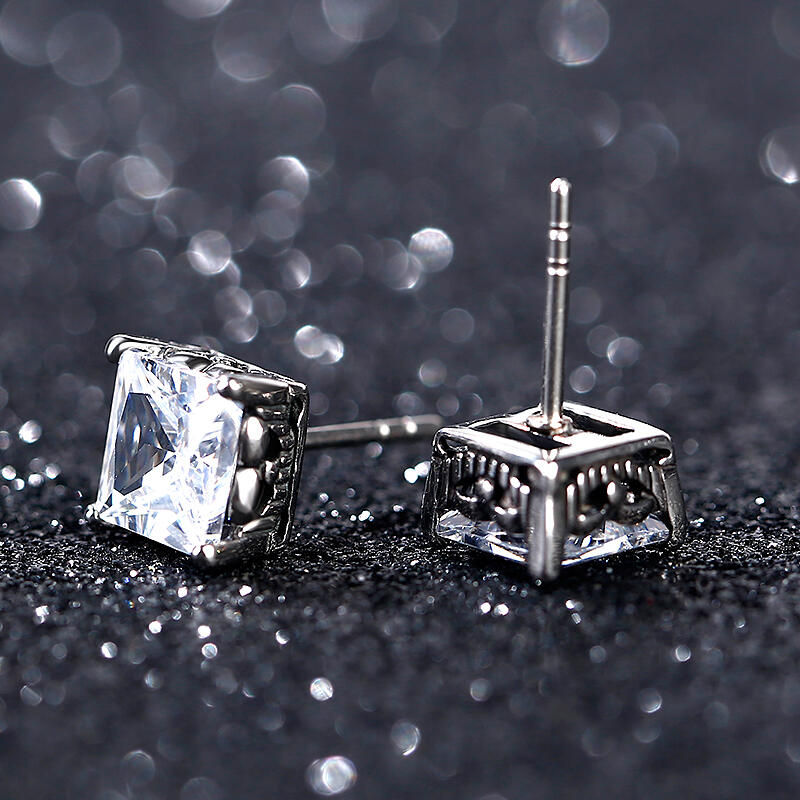 Jeulia Punk Hip-Hop Men's Titanium Steel Stud Earrings