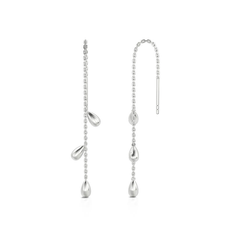 Jeulia Teardrop Pendant Sterling Silver Threader Earrings