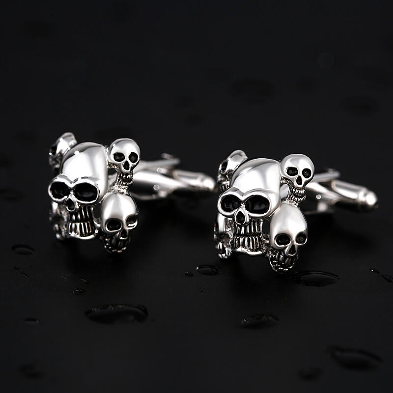 Jeulia Vintage Five Skulls Copper Men's Cufflinks