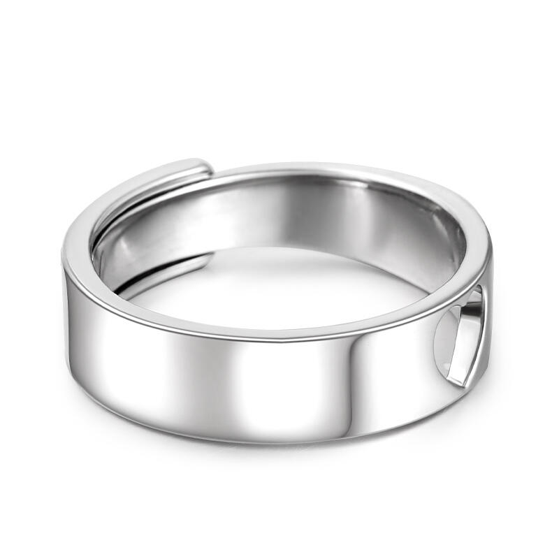 Jeulia Anillo de hombre con diseño corazón plata de ley ajustable