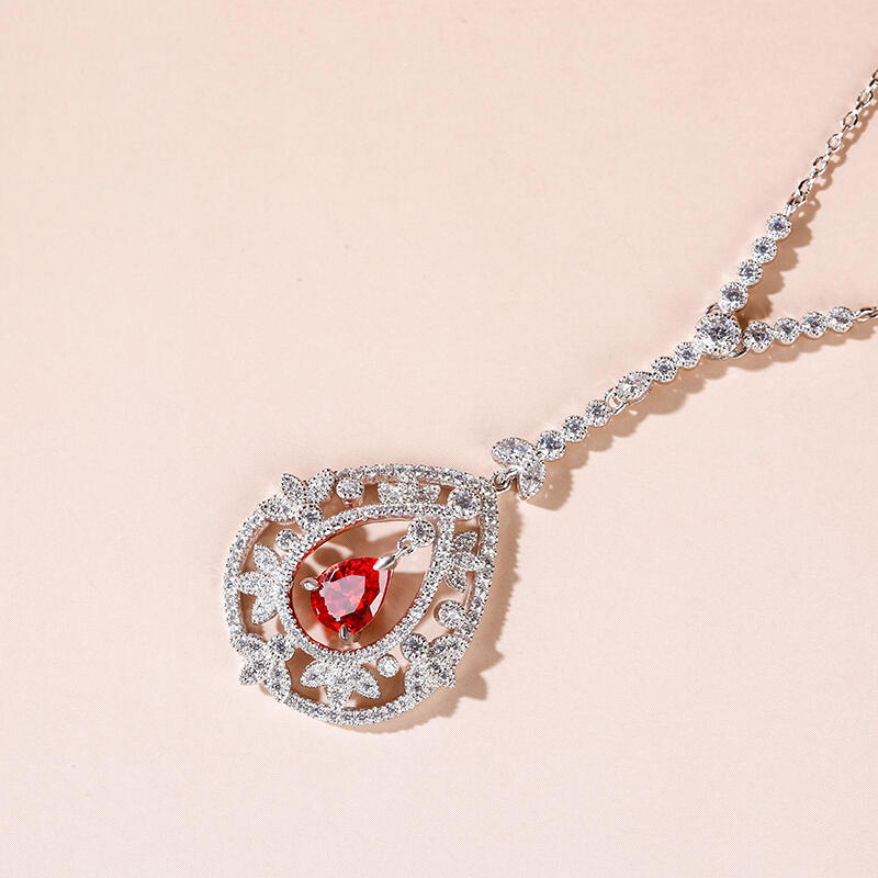 Jeulia Vintage Leaf Design Sterling Silver Necklace