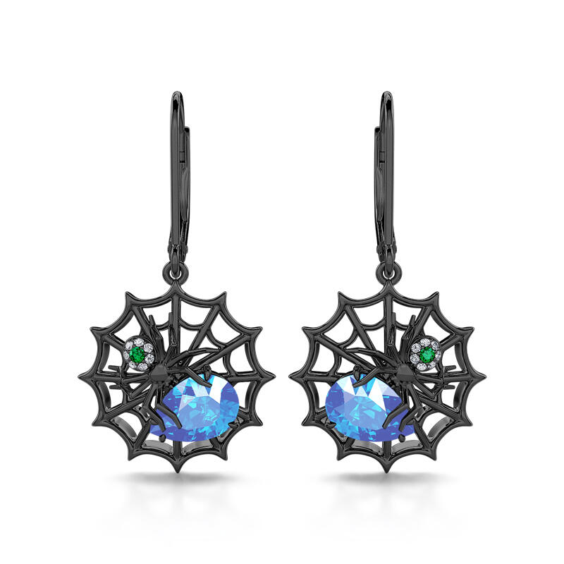 Jeulia Brincos de prata esterlina com corte de pera e teia de aranha