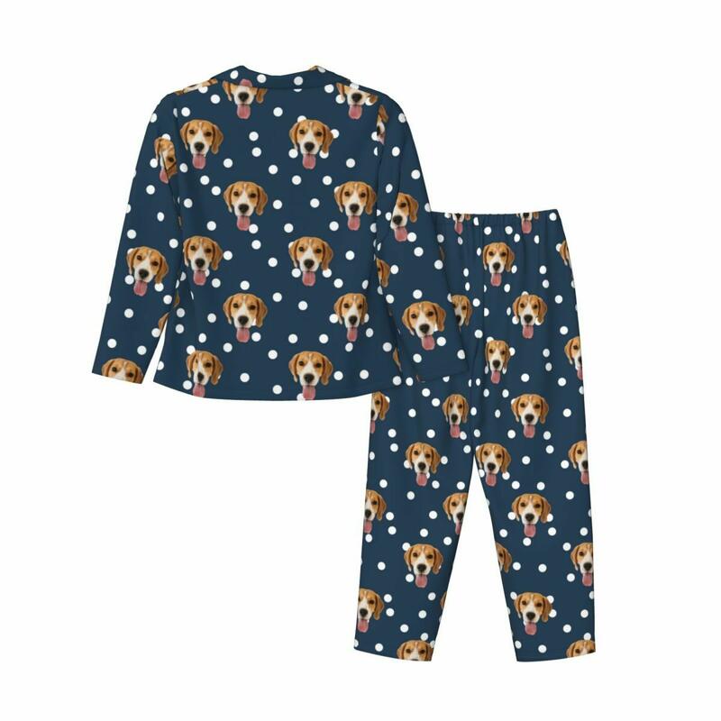 Pigiama personalizzato Modello a pois con foto personalizzata Design a colori opzionale Regalo perfetto per la persona cara