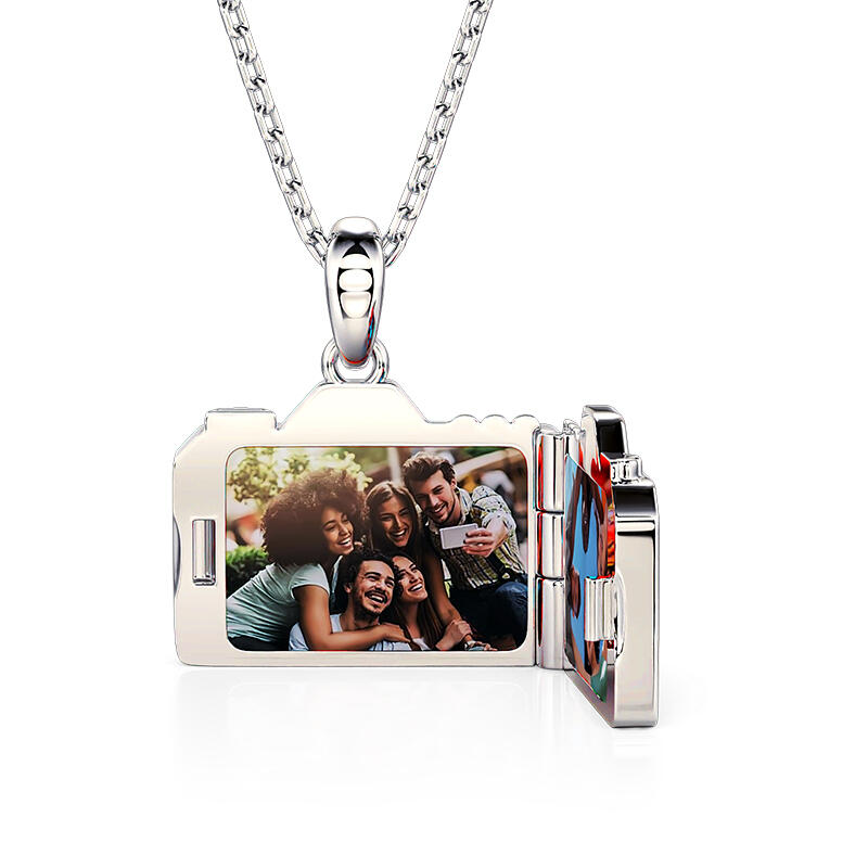 Jeulia Unique Camera Custom Photo Locket Necklace